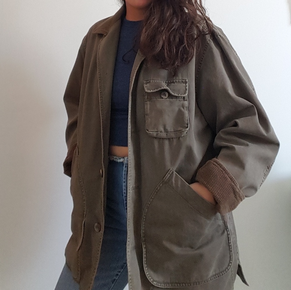 Grunge Banana Republic Jacket with Leather Detail